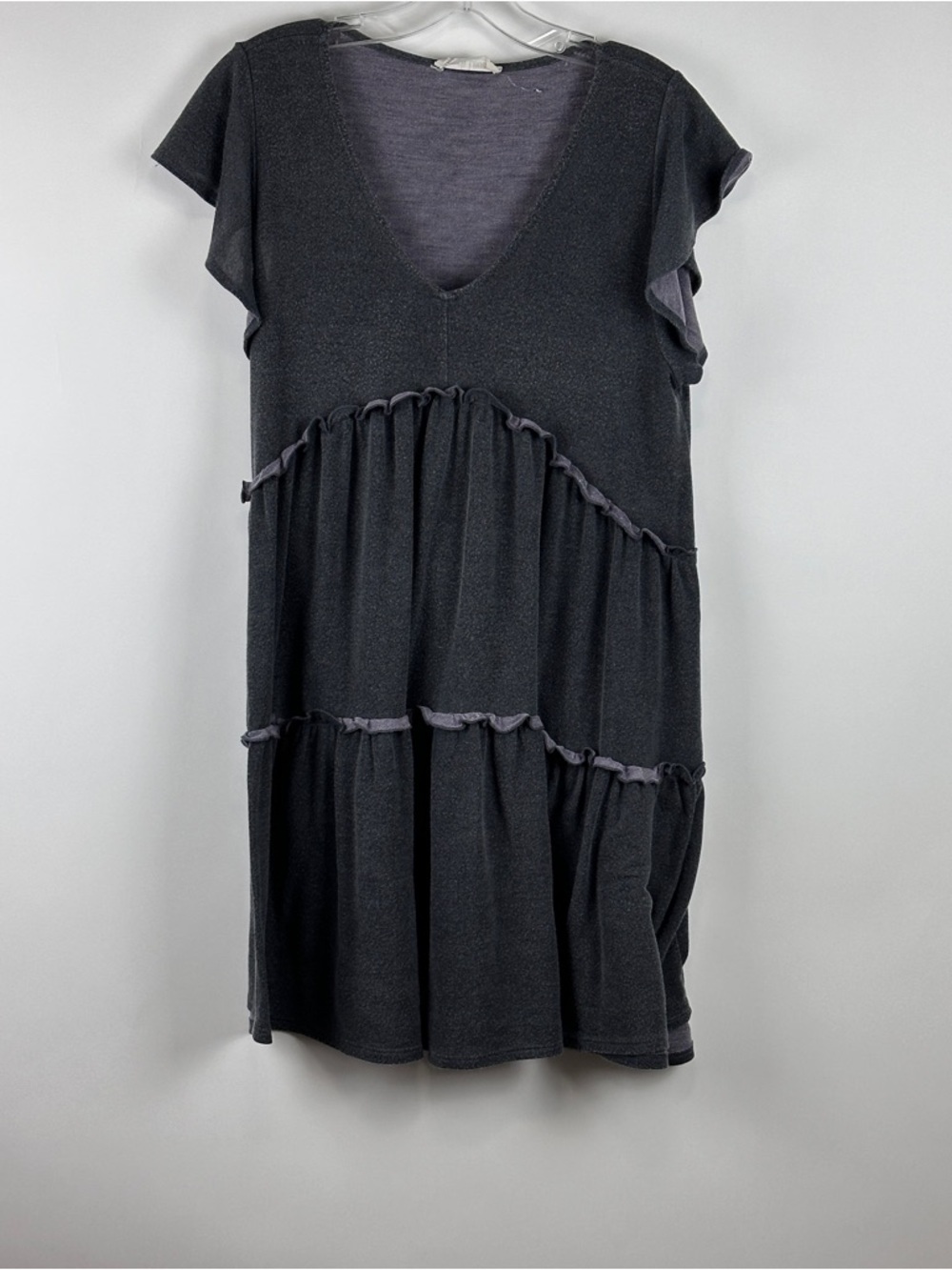 Peach Love Women's Tiered Ruffled V-Neck Dress
